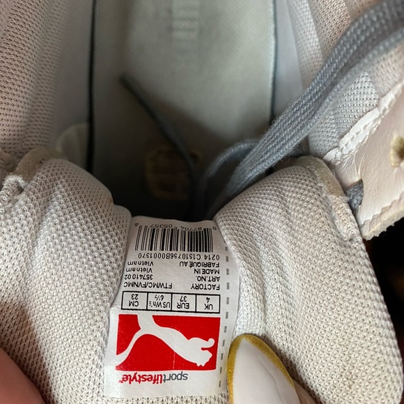 PUMA-white w/grey high top wedge sneakers..size 6.5 - Picture 6 of 7